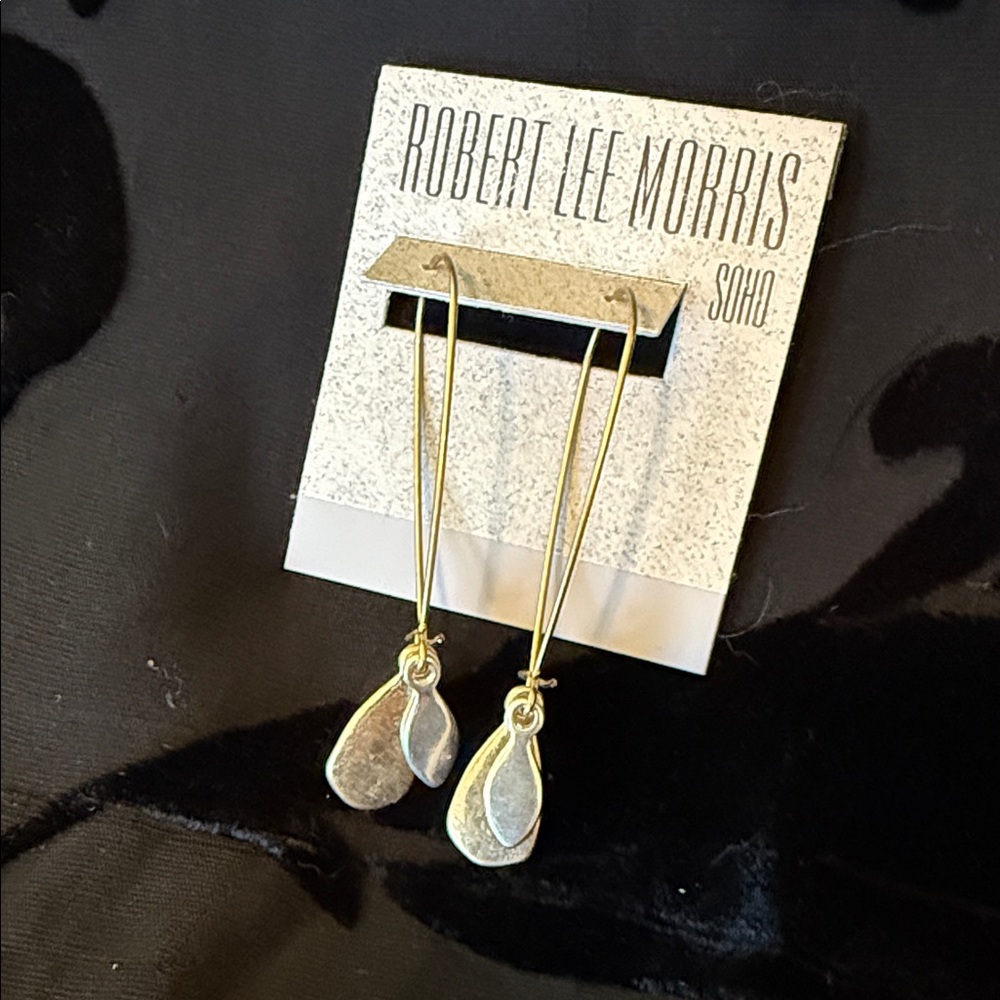 Robert Lee Morris SoHo Gold and Silver Teardrop Earrings